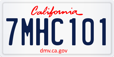 CA license plate 7MHC101