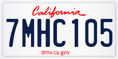 CA license plate 7MHC105