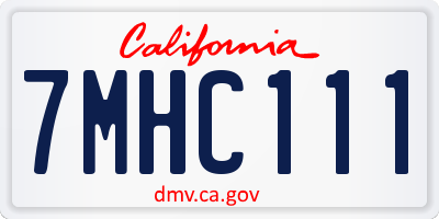 CA license plate 7MHC111