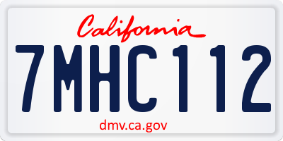 CA license plate 7MHC112