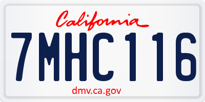 CA license plate 7MHC116