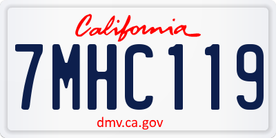 CA license plate 7MHC119