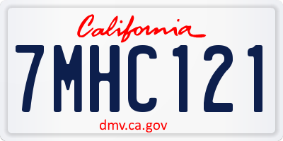 CA license plate 7MHC121