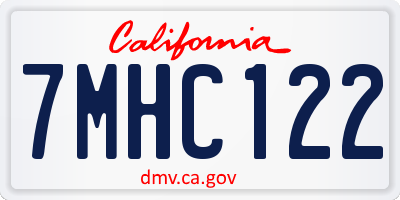 CA license plate 7MHC122