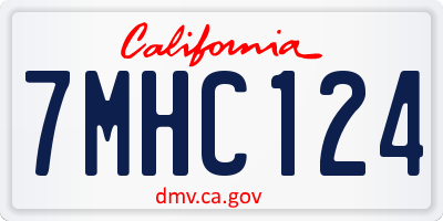 CA license plate 7MHC124