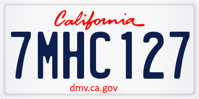 CA license plate 7MHC127