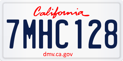 CA license plate 7MHC128