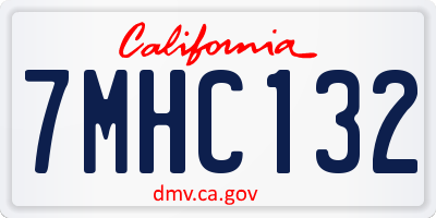 CA license plate 7MHC132