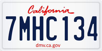 CA license plate 7MHC134