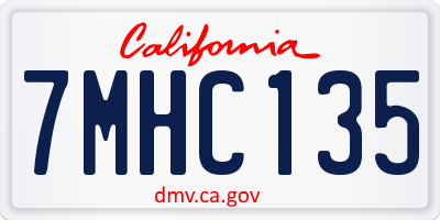 CA license plate 7MHC135