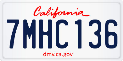 CA license plate 7MHC136