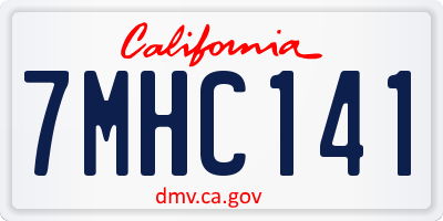 CA license plate 7MHC141