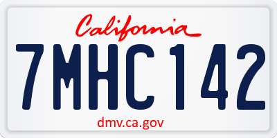 CA license plate 7MHC142