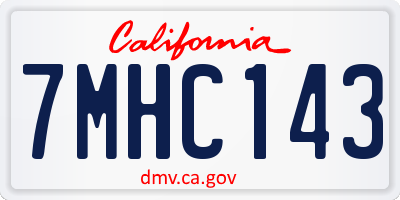 CA license plate 7MHC143