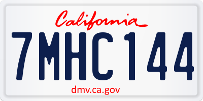 CA license plate 7MHC144