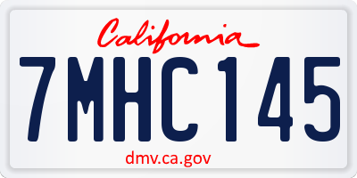 CA license plate 7MHC145