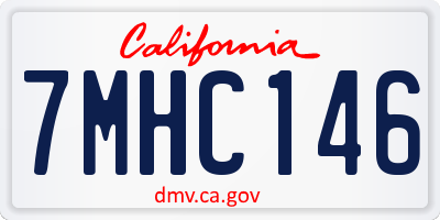 CA license plate 7MHC146