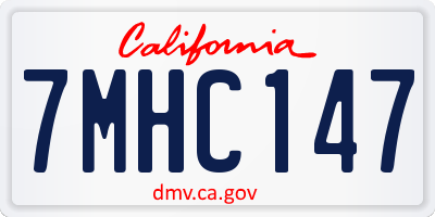 CA license plate 7MHC147
