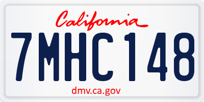 CA license plate 7MHC148