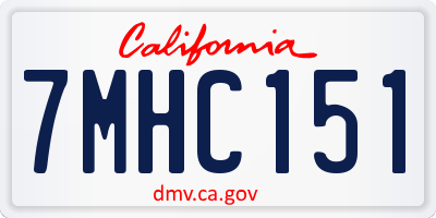 CA license plate 7MHC151