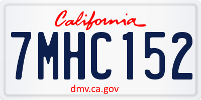 CA license plate 7MHC152