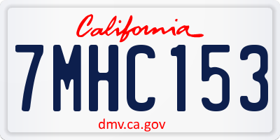 CA license plate 7MHC153