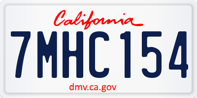 CA license plate 7MHC154