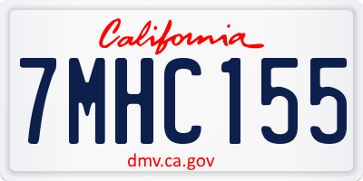 CA license plate 7MHC155