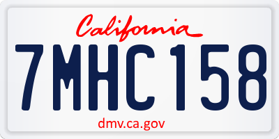 CA license plate 7MHC158