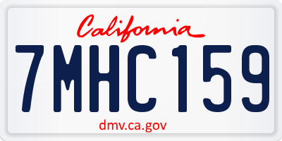 CA license plate 7MHC159