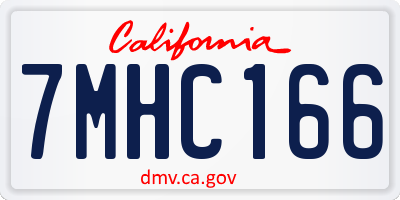 CA license plate 7MHC166