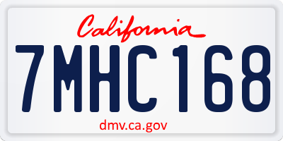 CA license plate 7MHC168