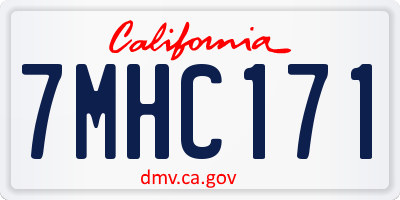 CA license plate 7MHC171