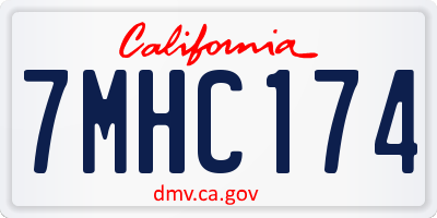 CA license plate 7MHC174