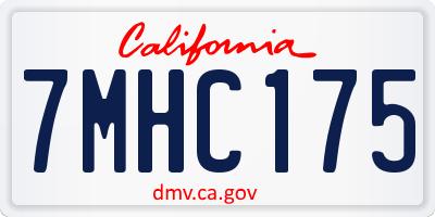 CA license plate 7MHC175