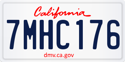 CA license plate 7MHC176