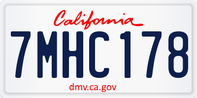 CA license plate 7MHC178