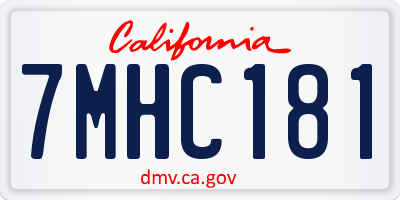 CA license plate 7MHC181