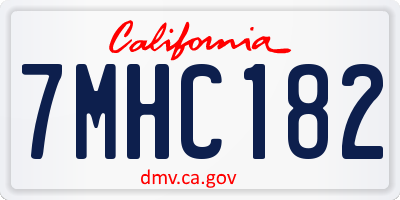 CA license plate 7MHC182