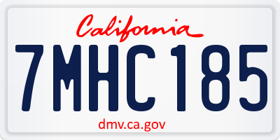 CA license plate 7MHC185