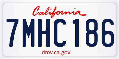 CA license plate 7MHC186