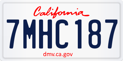 CA license plate 7MHC187