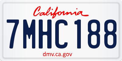 CA license plate 7MHC188