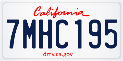 CA license plate 7MHC195