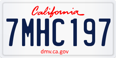 CA license plate 7MHC197