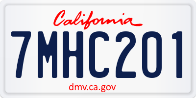 CA license plate 7MHC201