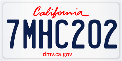 CA license plate 7MHC202