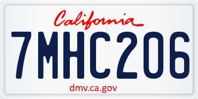 CA license plate 7MHC206