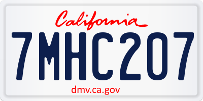CA license plate 7MHC207
