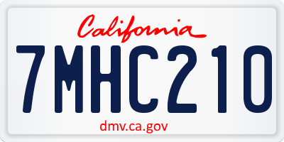 CA license plate 7MHC210